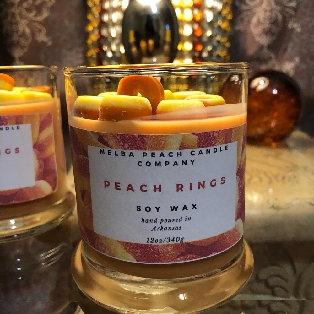 Melba Peach Candle Company Peach Rings Soy Wax Candle